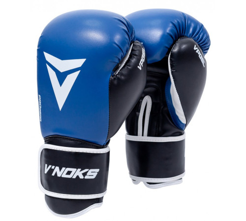 Рукавички боксерські V`Noks Lotta Blue 10 унцій, чорно-сині