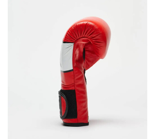 Рукавички боксерські шкіряні з бинтами Leone GN047 SHOCK розмір 12 унцій, червоні