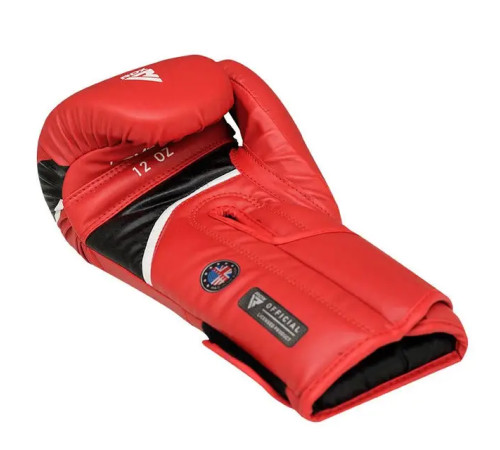 Рукавички боксерські з капою RDX AURA PLUS T-17 розмір 14 унцій, червоно-чорні