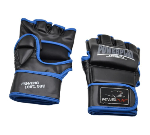 Рукавички для MMA PowerPlay 3058 розмір M, чорно-сині
