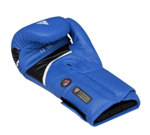 Рукавички боксерські з капою RDX AURA PLUS T-17 розмір 12 унцій, синьо-чорні