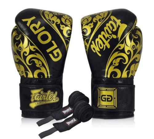 Рукавички боксерські з бинтами Fairtex BGVG2 Velcro розмір 14 унцій, чорні