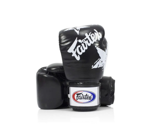 Рукавички боксерські з бинтами Fairtex BGV1 Nation Print 14 унцій, чорні