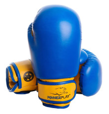 Рукавички боксерські  PowerPlay 3004 JR Classic Синьо-Жовті 8 унцій