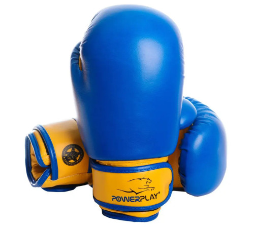Рукавички боксерські PowerPlay 3004 JR Classic Синьо-Жовті 8 унцій