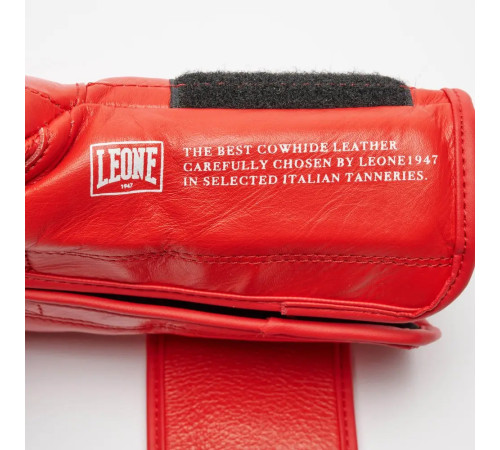 Рукавички боксерські шкіряні з бинтами Leone GN111 THE GREATEST розмір 16 унцій, червоні