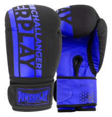 Рукавички боксерські PowerPlay 3086 Challenger Matt 10 унцій, чорно-сині