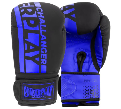 Рукавички боксерські PowerPlay 3086 Challenger Matt 10 унцій, чорно-сині Рукавички боксерські PowerPlay 3086 Challenger Matt 10 унцій, чорно-сині