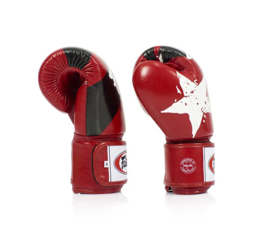 Рукавички боксерські з бинтами Fairtex BGV1 Nation Print 14 унцій, червоні