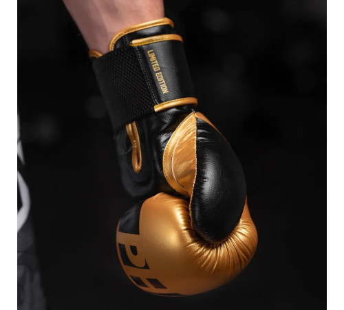 Рукавички боксерські з капою Phantom APEX Elastic 16 унцій, чорно-золотистий