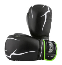 Рукавички боксерські PowerPlay 3018 Jaguar 10 унцій, чорно-зелені