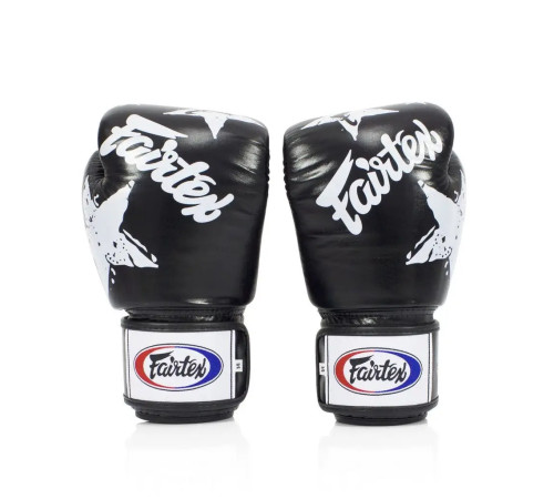 Рукавички боксерські з бинтами Fairtex BGV1 Nation Print 16 унцій, чорні