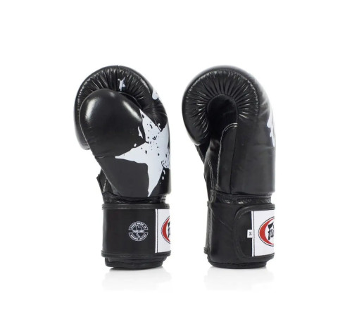 Рукавички боксерські з бинтами Fairtex BGV1 Nation Print 16 унцій, чорні