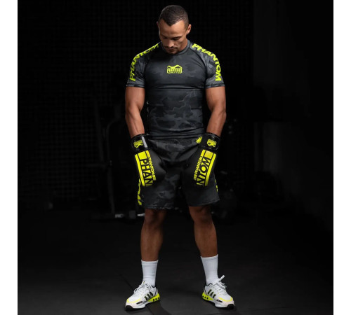 Рукавички боксерські з бинтами Phantom APEX Elastic Neon 16 унцій, чорно-жовті