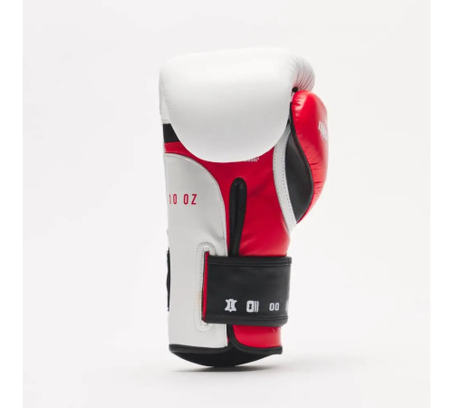 Рукавички боксерські з бинтами Leone GN113 IL TECNICO N3 розмір 12 унцій, біло-червоні