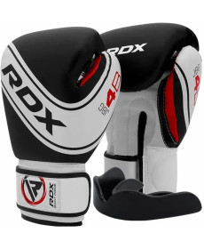 Рукавички боксерські дитячі з капою RDX 4B Robo Kids розмір 6 унцій, чорно-білі