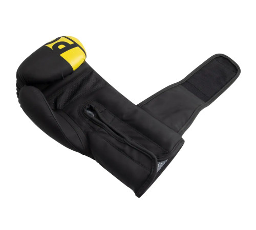 Рукавички боксерські PowerPlay 3086 Matt Challenger розмір 12 унцій, чорно-жовті