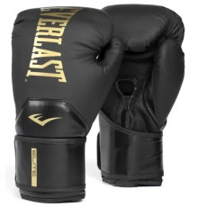 Боксерські рукавиці Everlast ELITE 2 BOXING GLOVES 16 унцій, чорно-золотисті