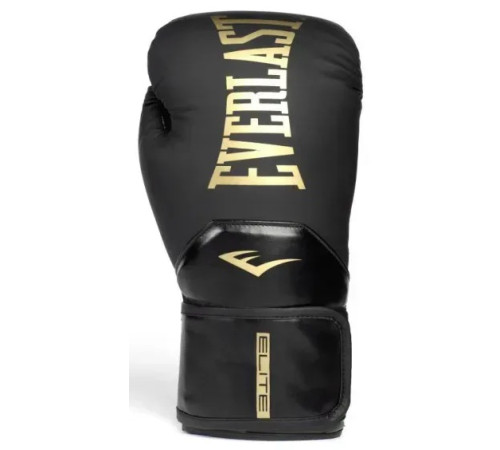 Боксерські рукавиці Everlast ELITE 2 BOXING GLOVES 16 унцій, чорно-золотисті