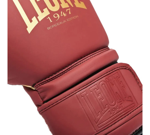 Рукавички боксерські з капою Leone GN059X BORDEAUX ED 10 унцій, червоні Рукавички боксерські з капою Leone GN059X BORDEAUX ED 10 унцій, червоні
