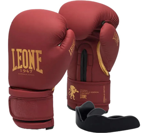 Рукавички боксерські з капою Leone GN059X BORDEAUX ED 10 унцій, червоні Рукавички боксерські з капою Leone GN059X BORDEAUX ED 10 унцій, червоні