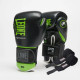 Рукавички боксерські з бинтами Leone GN115 PROFESSIONAL 2 розмір 16 унцій, чорно-зелені
