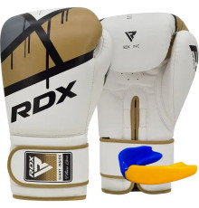 Рукавички боксерські з капою RDX F7 Ego розмір 8 унцій, біло-золотисті