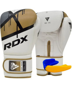 Рукавички боксерські з капою RDX F7 Ego розмір 8 унцій, біло-золотисті