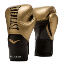 Боксерські рукавиці Everlast ELITE TRAINING GLOVES 10 унцій, чорно-золотисті
