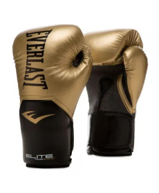 Боксерські рукавиці Everlast ELITE TRAINING GLOVES 10 унцій, чорно-золотисті