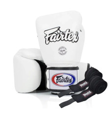 Рукавички боксерські з бинтами Fairtex BGV1 12 унцій, білі