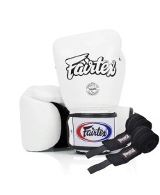 Рукавички боксерські з бинтами Fairtex BGV1 12 унцій, білі