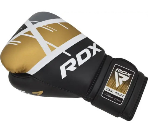 Рукавички боксерські з капою RDX F7 Ego розмір 10 унцій, чорно-золотисті