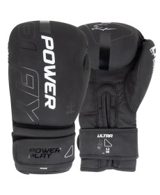 Рукавички боксерські PowerPlay 3024 Ultra Mat розмір 12 унцій, чорно-білі