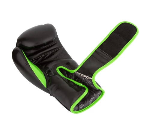 Рукавички боксерські PowerPlay 3018 Jaguar 12 унцій, чорно-зелені Рукавички боксерські PowerPlay 3018 Jaguar 12 унцій, чорно-зелені