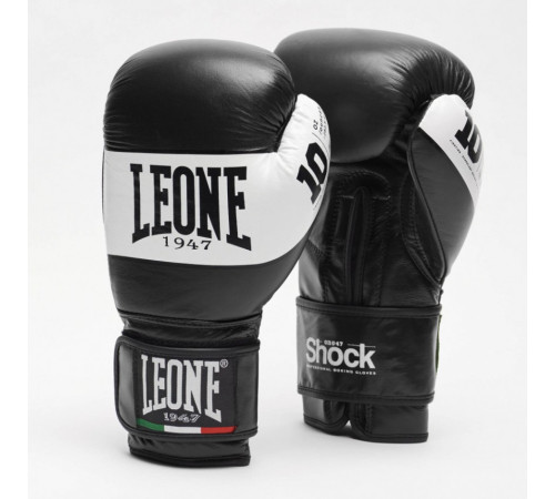 Рукавички боксерській Leone Shock 16 унцій, чорно-білі