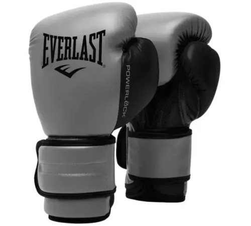 Боксерські рукавиці Everlast POWERLOCK 2R TRAINING GLOVE 16 унцій, сірі