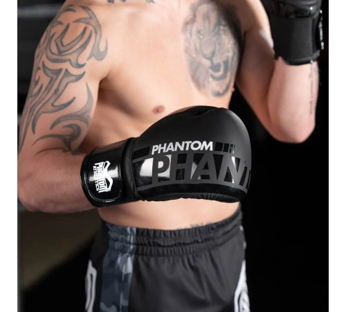 Рукавички боксерські з бинтами Phantom APEX Speed 16 унцій, чорні Рукавички боксерські з бинтами Phantom APEX Speed 16 унцій, чорні