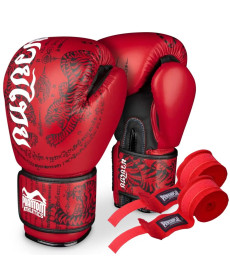 Рукавички боксерські з бинтами Phantom Muay Thai 12 унцій, червоні