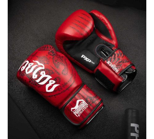 Рукавички боксерські з бинтами Phantom Muay Thai 12 унцій, червоні