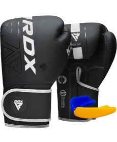 Рукавички боксерські з капою RDX F6 Kara Matte розмір 14 унцій, чорно-білі