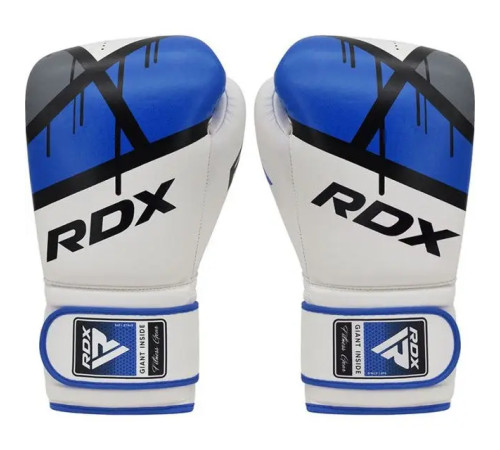 Рукавички боксерські з капою RDX F7 Ego розмір 10 унцій, біло-сині