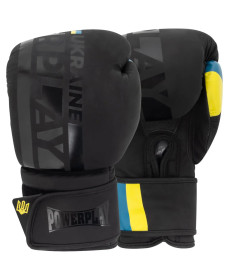 Рукавички боксерські PowerPlay 3021 Ukraine розмір 16 унцій, чорний