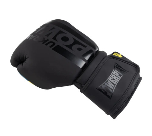 Рукавички боксерські PowerPlay 3021 Ukraine розмір 16 унцій, чорний
