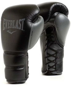 Боксерські рукавиці Everlast POWERLOCK 2 PRO TRAINING LACED GLOVE 14 унцій, чорні