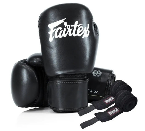 Рукавички боксерські з бинтами Fairtex Amateur BGV27 16 унцій, чорні