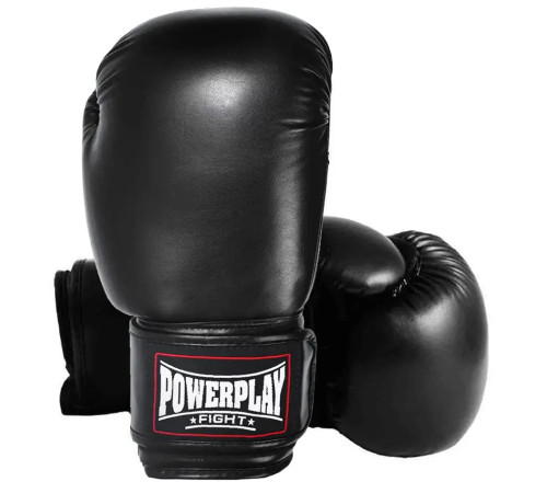 Рукавички боксерські PowerPlay 3004 Classic Чорні 16 унцій