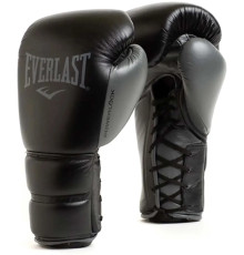 Боксерські рукавиці Everlast POWERLOCK 2 PRO TRAINING LACED GLOVE 12 унцій, чорні
