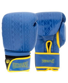 Рукавички боксерські PowerPlay 3021 Ukraine 8 унцій, синьо-жовті