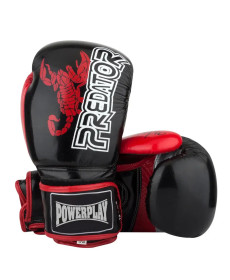 Рукавички боксерські  PowerPlay 3007 Scorpio Чорні карбон 10 унцій